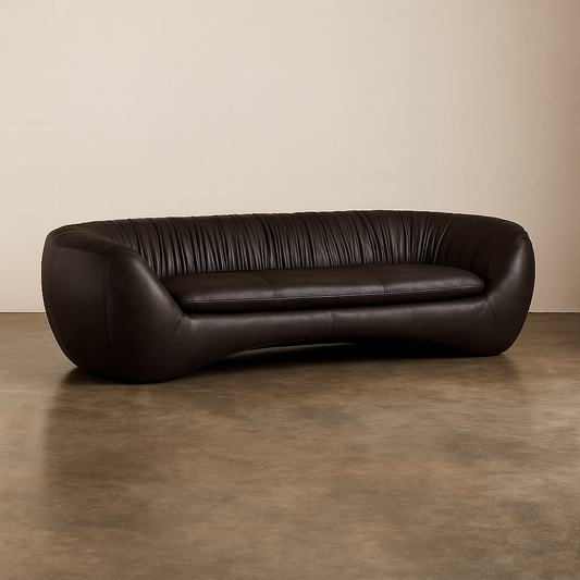 Cecil Black Leather Sofa