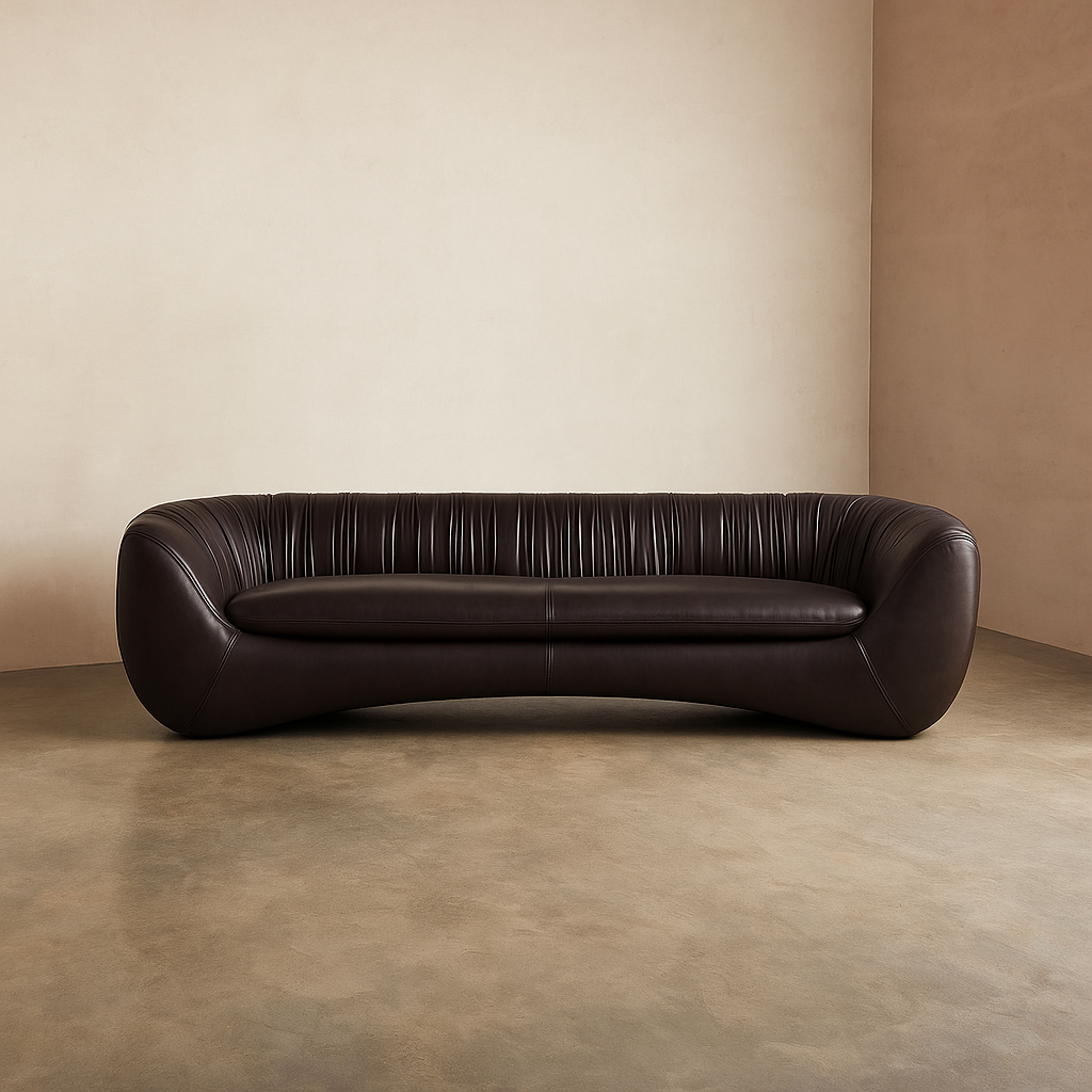 Cecil Black Leather Sofa