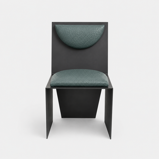 Bronze and Ostrich Leather Accent Chair